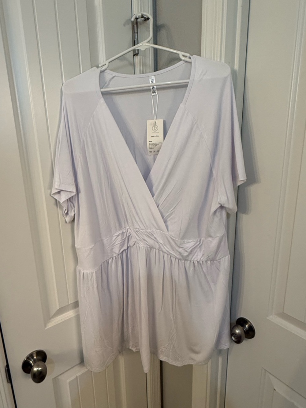 White V-Neck Wrap Women’s Top